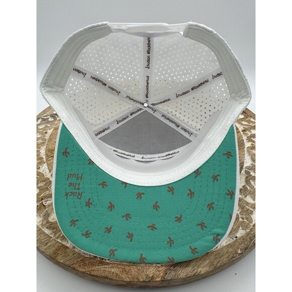 D. Hudson Dancin’ Cactus SnapBack Hat WHITE MINT MOCHA 5 Panel Lid Embroidered - Picture 7 of 7